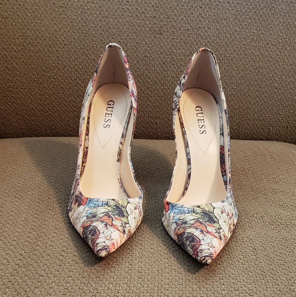 GUESS Carrie D'Orsay floral heels